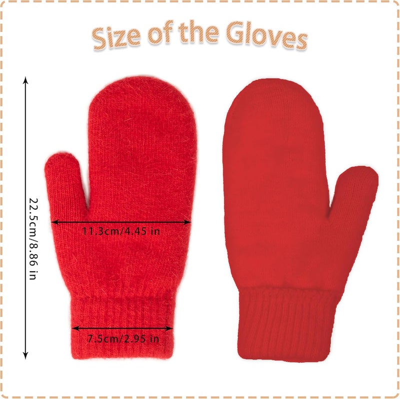 FGSS Winter Warm Mittens for Women Men - Soft Faux Rabbit Fur Mittens Elastic Cuff Stretchy Knit Gloves Cold Weather - Image 3